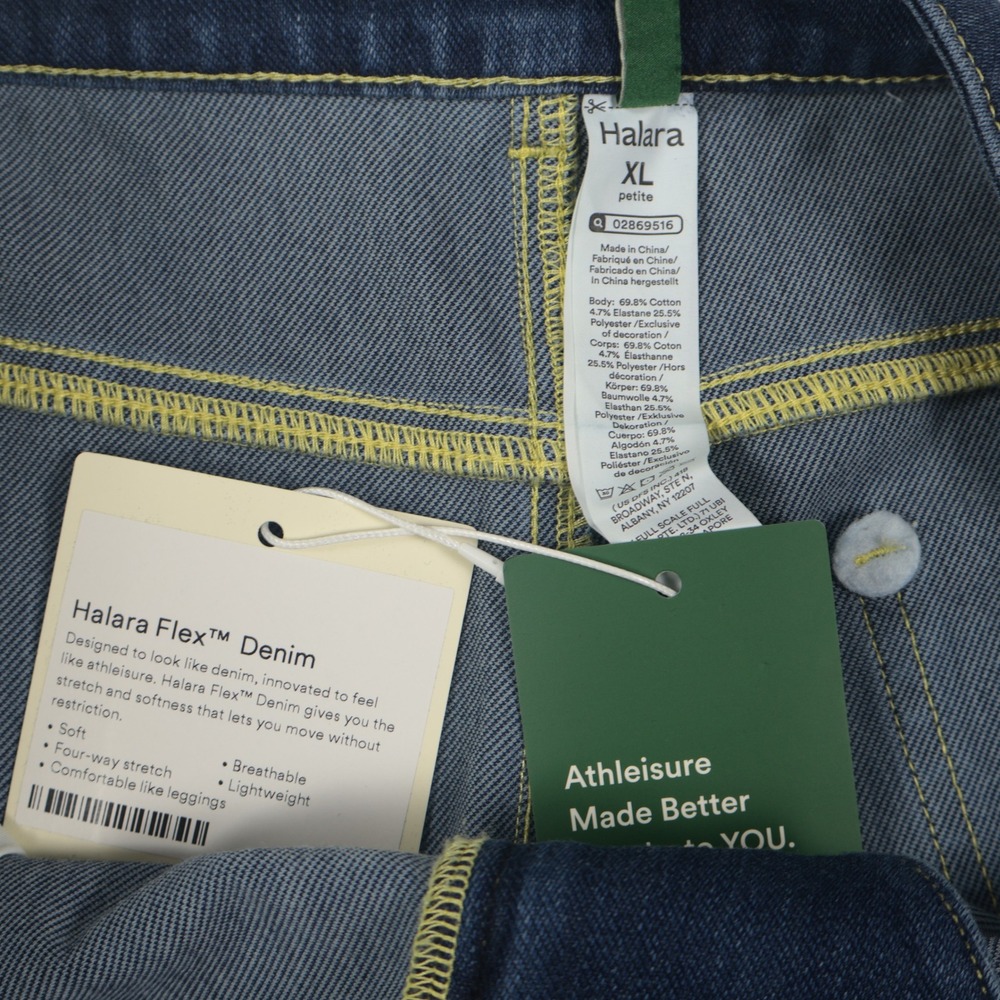 Halara Flex Denim Wide Leg Pants Women XL Blue NEW High Waisted Stretch Pull On - Picture 6 of 9